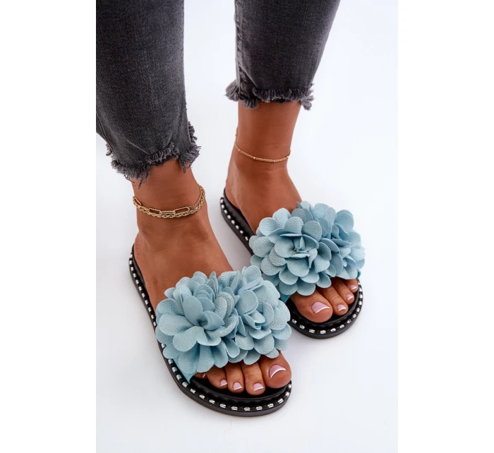 Dámské sandály s květinovými ozdobami Černé model 21653323 - Boto Dámské sandály s květinovými ozdobami Černé model 21653323 - Boto