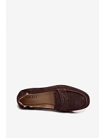 Mokasiny z Semiše Čokoládové model 22100814 - VINCEZA Mokasiny z Semiše Čokoládové model 22100814 - VINCEZA