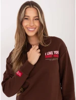 Mikina D10608BC02568J tmavě hnědá Mikina D10608BC02568J tmavě hnědá