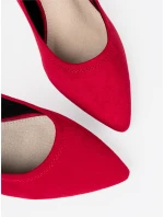 Designové dámské červené  lodičky na širokém podpatku