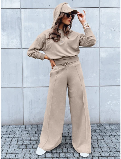 Dámská souprava širokých kalhot GALAXY GLOW dark beige FashionStreet AY0909