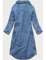 Světle modrá volná dámská džínová bunda/přehoz přes oblečení (POP7030-K)