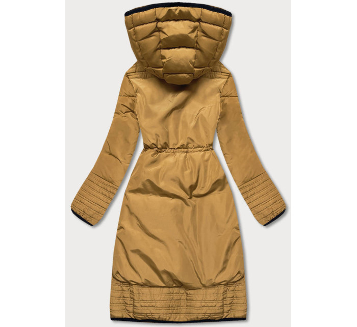 Žlutá dámská vypasovaná zimní bunda (H-1071-80)