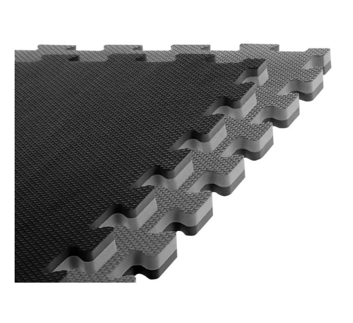Bezpečnostní certifikovaná podložka na cvičení - Puzzle 1x1m - černošedá 2 cm