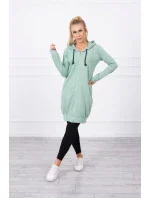 Mikina s kapucí tmavě mátová