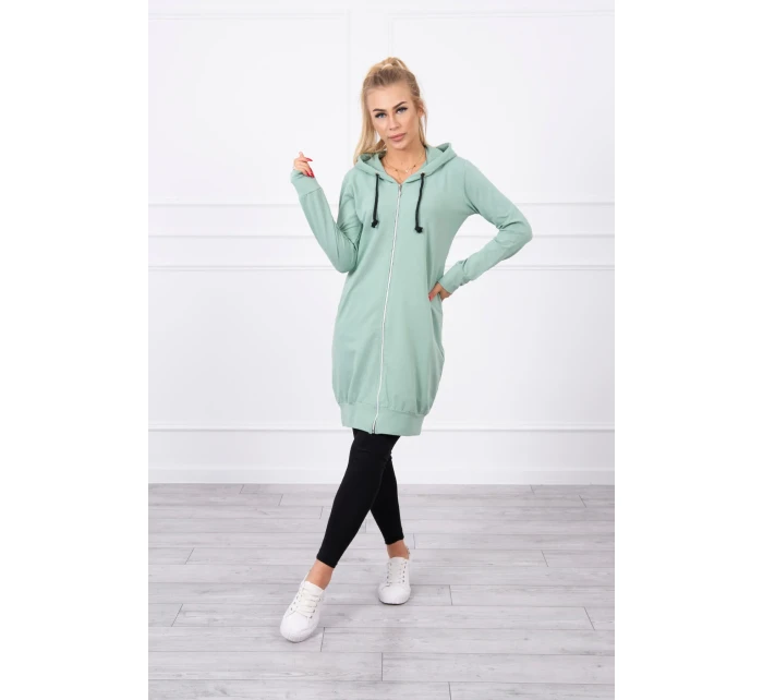 Mikina s kapucí tmavě mátová