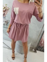 Šaty s flitrovou kapsou tmavě růžové Šaty s flitrovou kapsou tmavě růžové