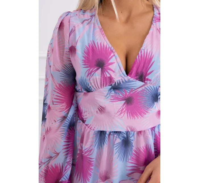 Vzdušné šaty s květinovým motivem modré Vzdušné šaty s květinovým motivem modré