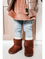 Dětské Teplé Sněhule Semišové Hnědé model 21564106 - Boto Dětské Teplé Sněhule Semišové Hnědé model 21564106 - Boto