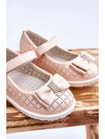 Dětské balerínky s mašlí na suchý zip model 21612408 - VINCEZA Dětské balerínky s mašlí na suchý zip model 21612408 - VINCEZA