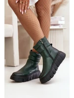 Dámské Kožené Boty Na Zip Zateplené  model 21669344 - Zazoo