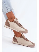 Dámské Kožené Sportovní Boty Béžové model 21694836 - Laura Messi