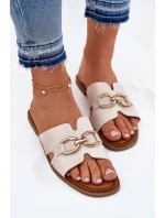 Dámské Ploché Pantofle S Dekorativním Béžové model 21697812 - EVENTO