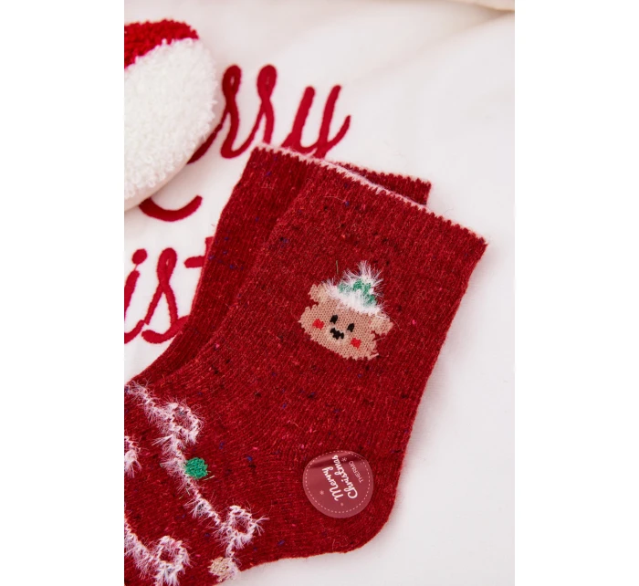 Dětské Vánoční Ponožky S Medvídkem  Červené model 21786776 - Aura.via