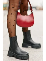 Kotníkové boty Chelsea zateplené na zip S.Barski Černé Kotníkové boty Chelsea zateplené na zip S.Barski Černé