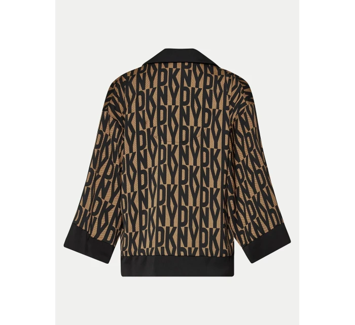 Dámské pyžamo YI90017 202 hnědé s potiskem - DKNY