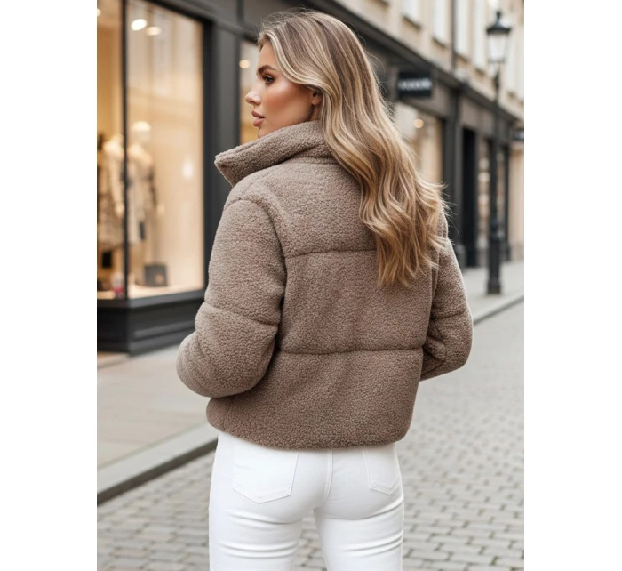 Dámská zimní bunda krátká alpaka CELESTIAL camel FashionStreet TY4482z