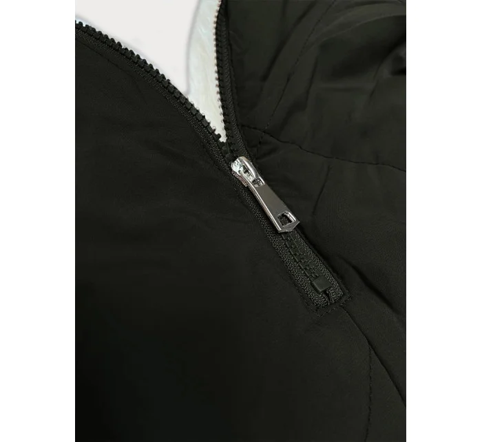 Army-béžová prošívaná zimní bunda s kožešinovou podšívkou Way Mode (WD202308) Army-béžová prošívaná zimní bunda s kožešinovou podšívkou Way Mode (WD202308)