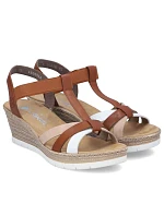 Sandały damskie na brązowe model 22087200 - Rieker Sandały damskie na brązowe model 22087200 - Rieker