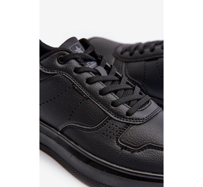 Lehké pánské tenisky na platformě z ekokože černé Uziran Lehké pánské tenisky na platformě z ekokože černé Uziran