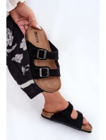 Semišové Dámské Sandały S Přezkami Big Star RR274A390 Černé Semišové Dámské Sandały S Přezkami Big Star RR274A390 Černé