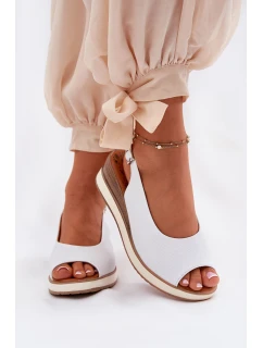 Kožené Sandály Na Klínu Artiker 56C2317 Bílé