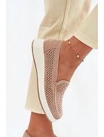 Dámské síťované mokasíny Sergio Leone MK097H béžové