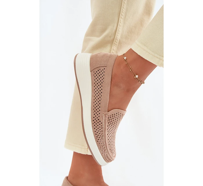 Dámské síťované mokasíny Sergio Leone MK097H béžové