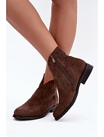 Dámské nízké kozačky s částí hnědé model 22366497 - S.Barski Dámské nízké kozačky s částí hnědé model 22366497 - S.Barski
