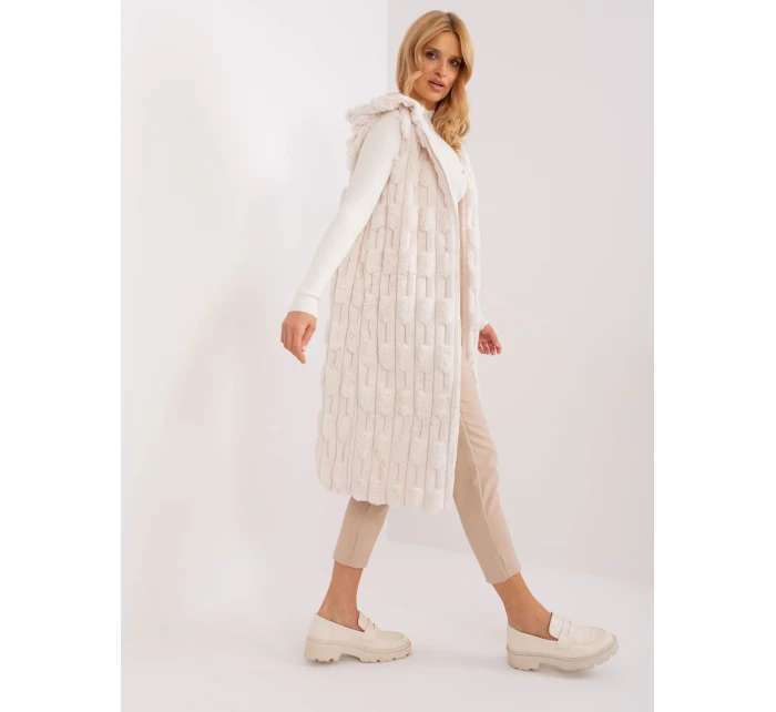 Kamizelka AT KZ model 20493296 1.06 ecru - FPrice Kamizelka AT KZ model 20493296 1.06 ecru - FPrice