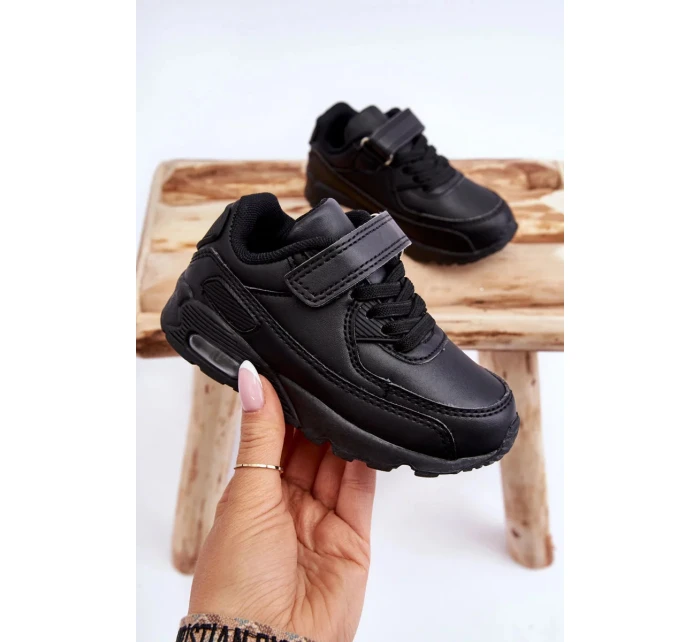 Dětské kožené sportovní boty na platformě černá Lori Dětské kožené sportovní boty na platformě černá Lori