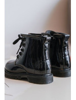 Dětské lakované kotníkové boty na zip, Black Tibbie