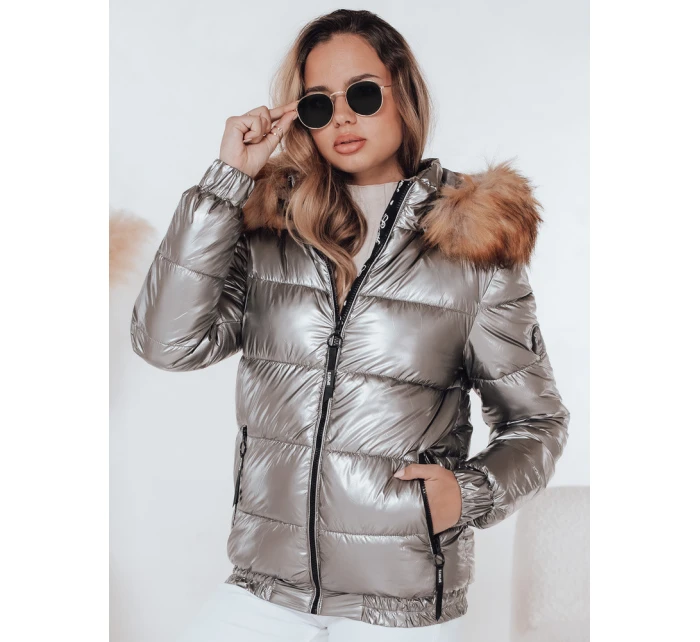 Dámská zimní bunda s kapucí MELANI tmavě šedá FashionStreet TY4486