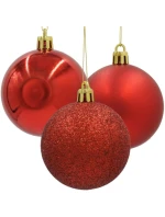 DEKORATIVNÍ PLASTOVÁ CETKA 12KS 60MM ČERVENÁ