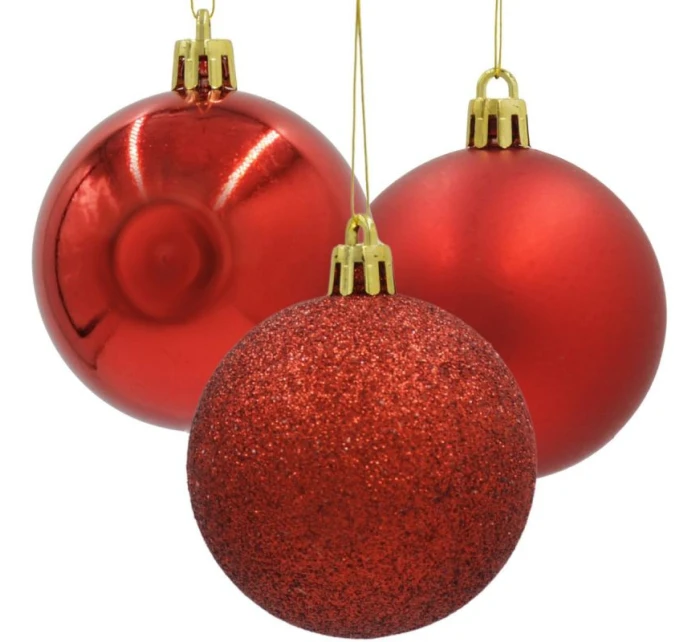 DEKORATIVNÍ PLASTOVÁ CETKA 12KS 60MM ČERVENÁ