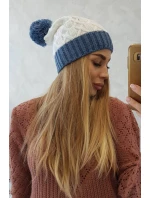 Fleecová čepice Bibiana K264 denim+white Fleecová čepice Bibiana K264 denim+white