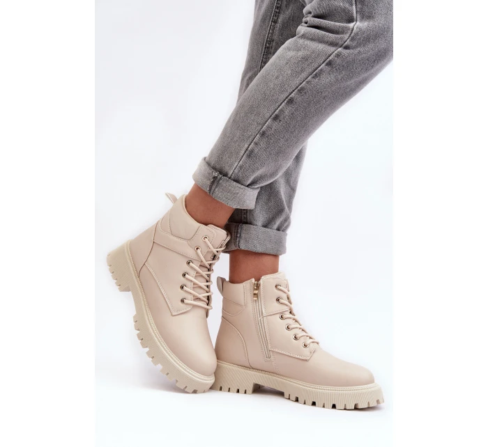 Dámské zipové zateplené trapery Gremiva Beżowe Dámské zipové zateplené trapery Gremiva Beżowe