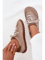 Dámské Kožené Tenisky Barefoot Zazoo N1277S2 Béžové