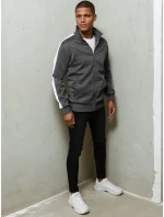 Pánská tmavě šedá mikina na zip FashionStreet BX5563