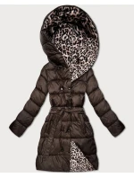 Oboustranná zimní plus size bunda v panteřím vzorem barvě model 21753530 - MINORITY