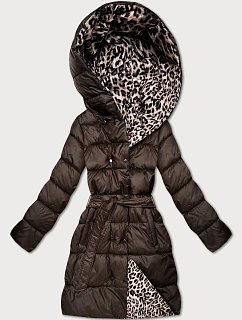 Oboustranná zimní plus size bunda v panteřím vzorem barvě model 21753530 - MINORITY