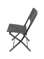 BALKONOVÝ NÁBYTEK SET STŮL 58X58X70CM A 2 ŽIDLE ČERNÁ