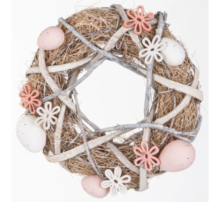 DEKORATIVNÍ GIRLANDA ŠEDÁ PRŮMĚR 24CM