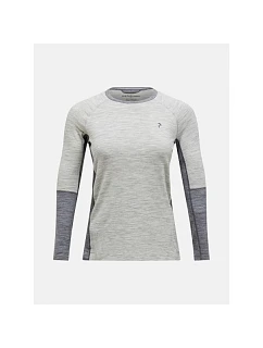 Termotriko PEAK PERFORMANCE Magic Crew Wool-blend Baselayer Women, šedé