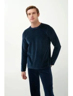 Sametové pruhované pyžamo model 20517132 - Vamp