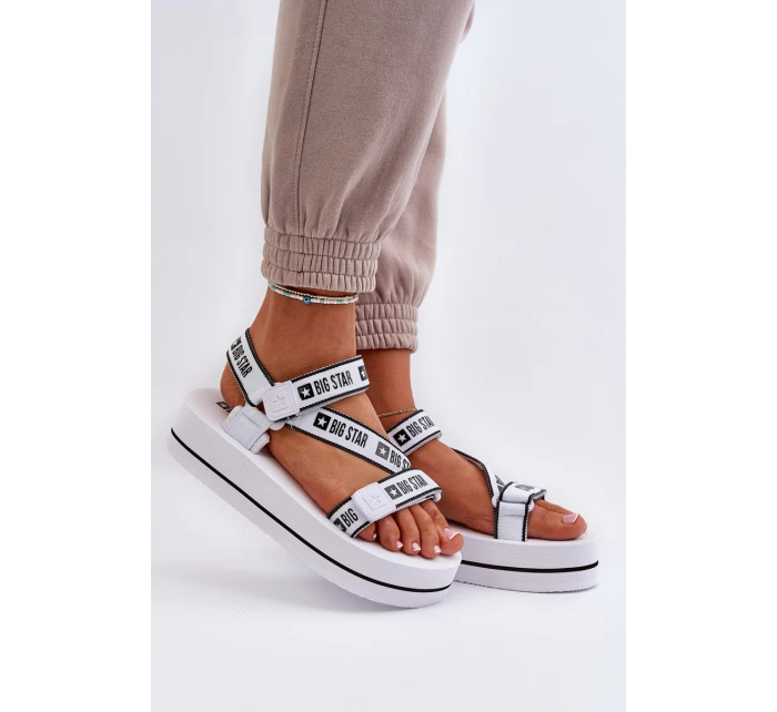 Dámské sandály na platformě Big Star model 21652651 Bílé - Big Star Shoes Dámské sandály na platformě Big Star model 21652651 Bílé - Big Star Shoes
