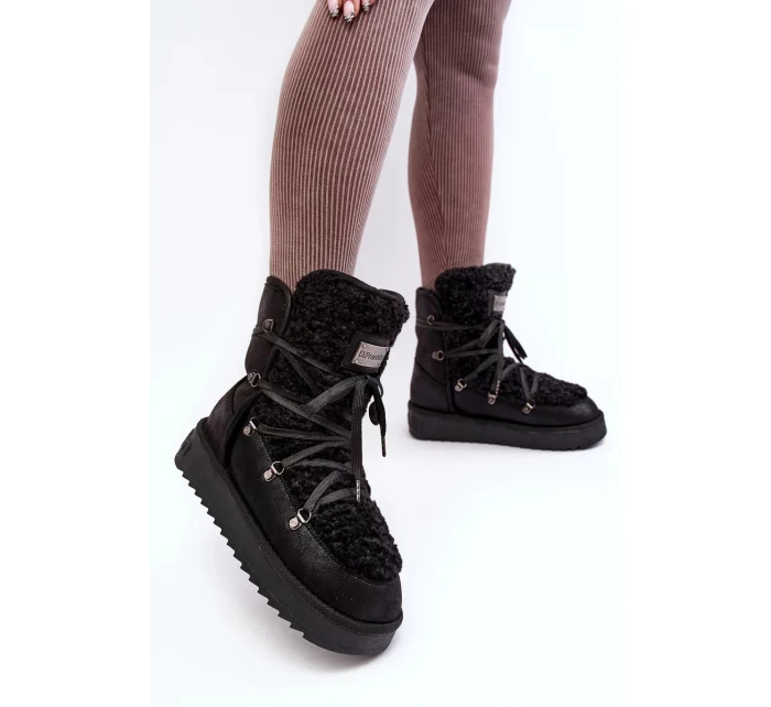 Vodotěsné boty na platformě D.Franklin černý Vodotěsné boty na platformě D.Franklin černý