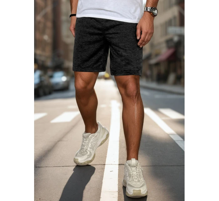 Pánské tmavě šedé teplákové kraťasy FashionStreet SX2482 Pánské tmavě šedé teplákové kraťasy FashionStreet SX2482