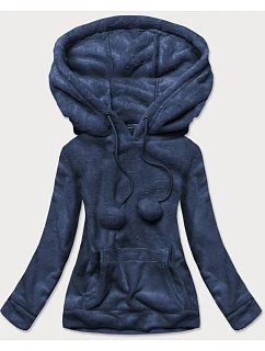 Tmavě modrá dámská plyšová mikina model 15512698 - J.STYLE