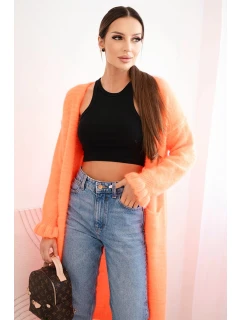 Dámský kardigan s vlnou v  růžový model 21402220 - K-Fashion